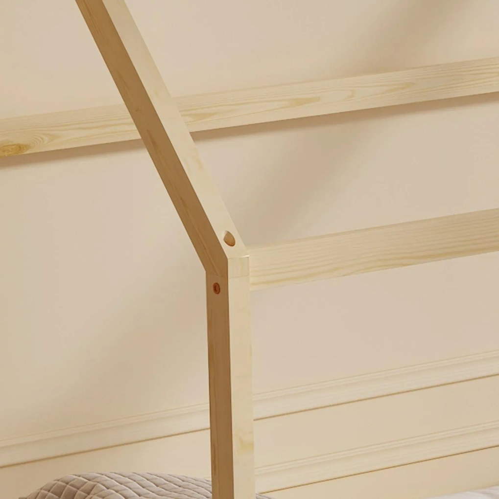 Κρεβάτι Παιδικό PEPE τ. Montessori απο Ξύλο Πεύκο σε Φυσικό 90x190 εκ. 97x196x141 εκ.