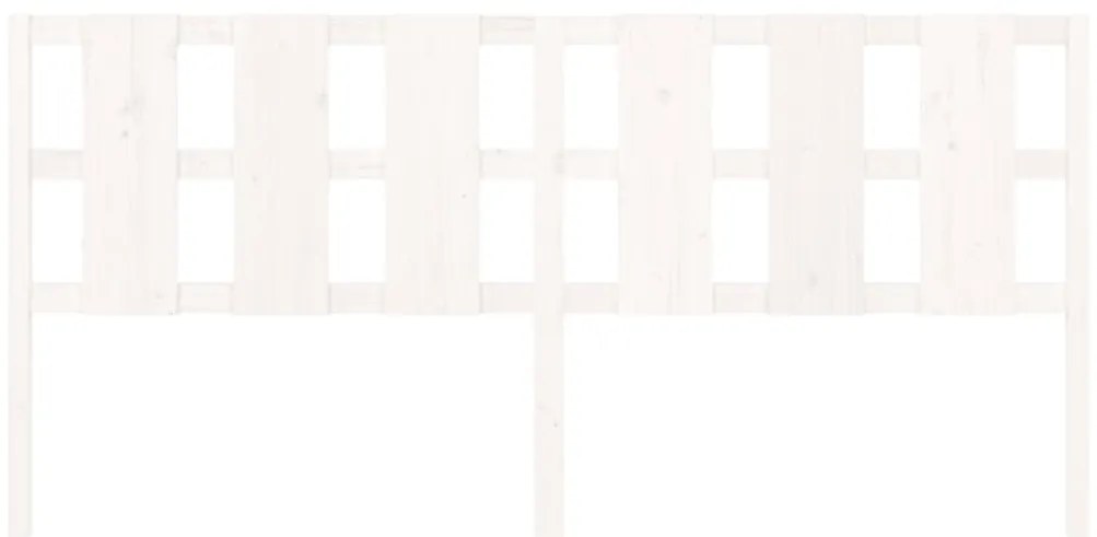 vidaXL Κεφαλάρι Κρεβατιού Λευκό 205,5x4x100 εκ. από Μασίφ Ξύλο Πεύκου