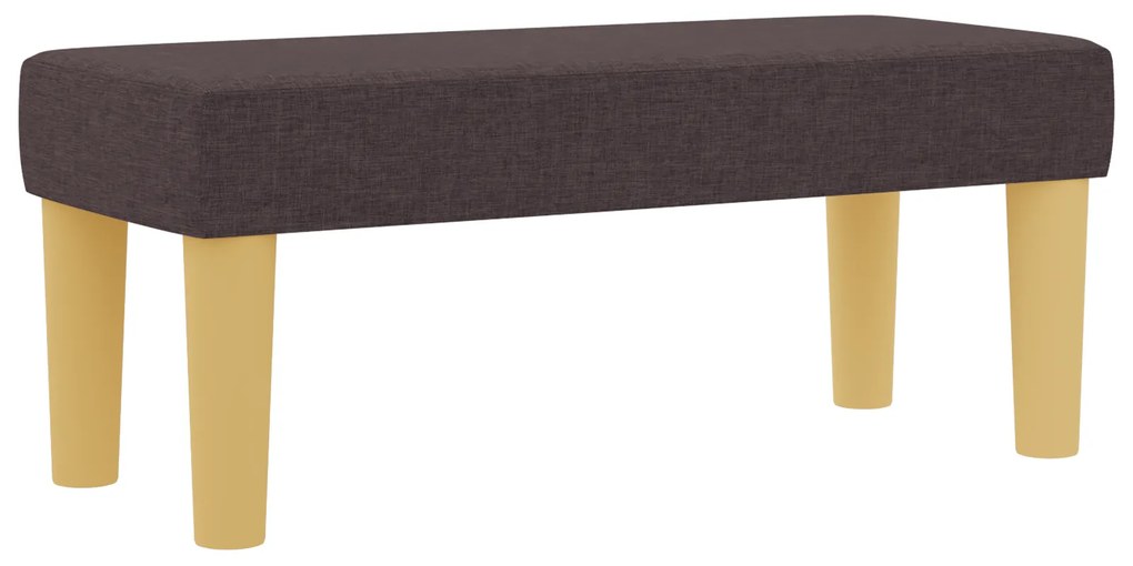 vidaXL Κρεβάτι με Στρώμα και Πάγκο Σκούρο Καφέ 100x200 εκ. Υφασμάτινο