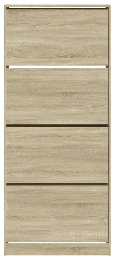 vidaXL Παπουτσοθήκη με 4 Ανακλ. Συρτάρια Sonoma Δρυς 80x34x187,5 εκ.