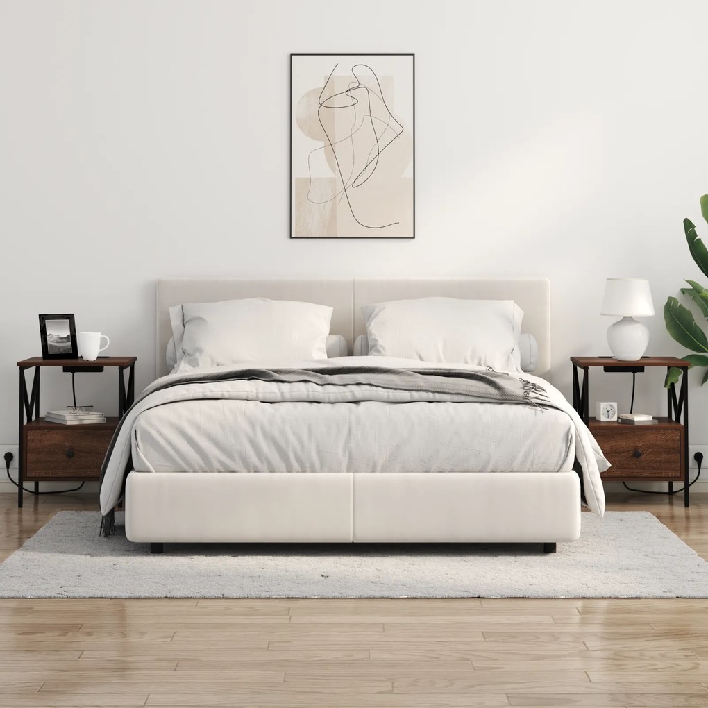 vidaXL Κομοδίνο Καφέ δρυς 41.5 x 40.5 x 55 εκ. Επεξεργασμένο ξύλο