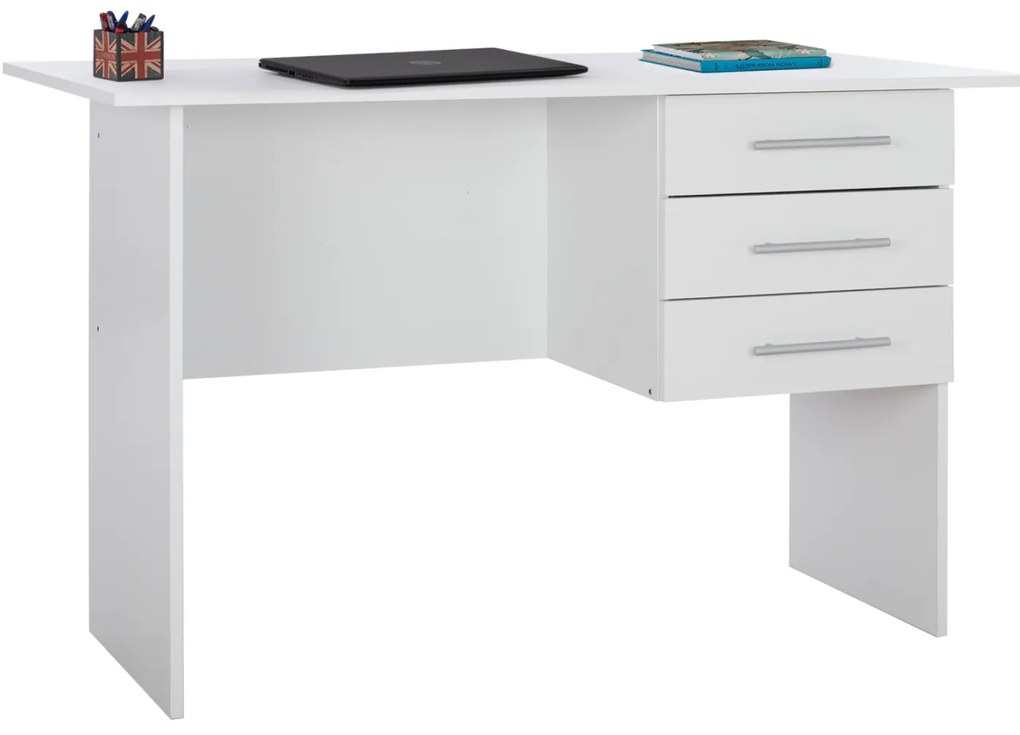 ΓΡΑΦΕΙΟ ΜΕΛΑΜΙΝΗΣ ENSLEY HM2029.05 ΜΕ 3 ΣΥΡΤΑΡΙΑ ΛΕΥΚΟ 120X60X76 εκ.