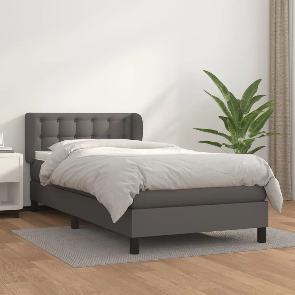 ΚΡΕΒΑΤΙ BOXSPRING ΜΕ ΣΤΡΩΜΑ ΓΚΡΙ 90X200 ΕΚ. ΑΠΟ ΣΥΝΘΕΤΙΚΟ ΔΕΡΜΑ 3127293