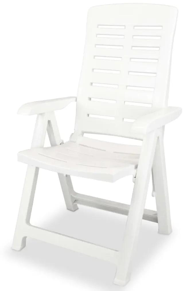 vidaXL Καρέκλες Κήπου Ανακλινόμενες 4 τεμ. Λευκές Πλαστικές