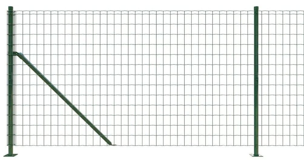 Συρματόπλεγμα Περίφραξης Πράσινο 0,8 x 25 μ. με Βάσεις Φλάντζα - Πράσινο