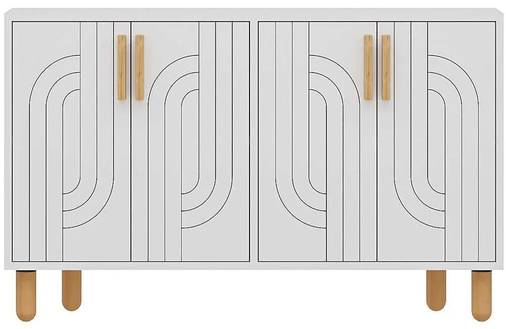 Μπουφές Rodney 327ODS1291 120x29,6x73,6cm White-Oak Μοριοσανίδα, Μελαμίνη