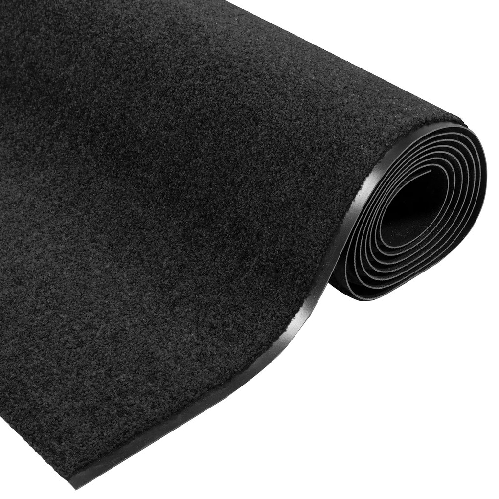 vidaXL Πατάκι Πόρτας Πλυμένο Μαύρο 120x350 εκ