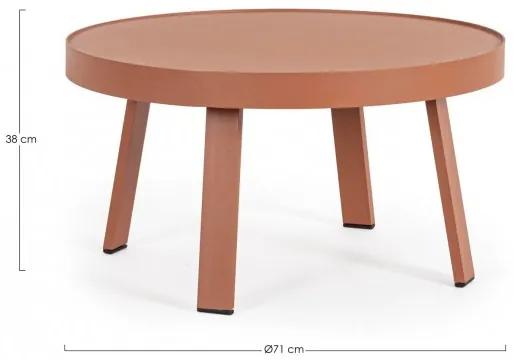 Τραπέζι Μέσης Spyro Στρογγυλό Κόκκινο 71x71x38 εκ. - Καφέ