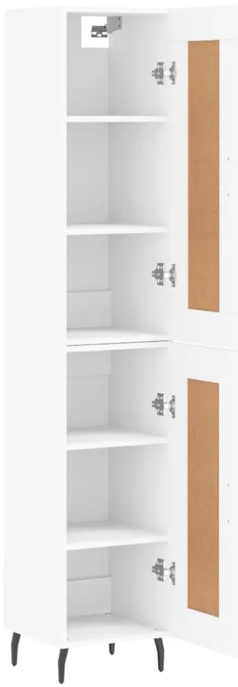 vidaXL Ντουλάπι Λευκό 34,5 x 34 x 180 εκ. από Επεξεργασμένο Ξύλο