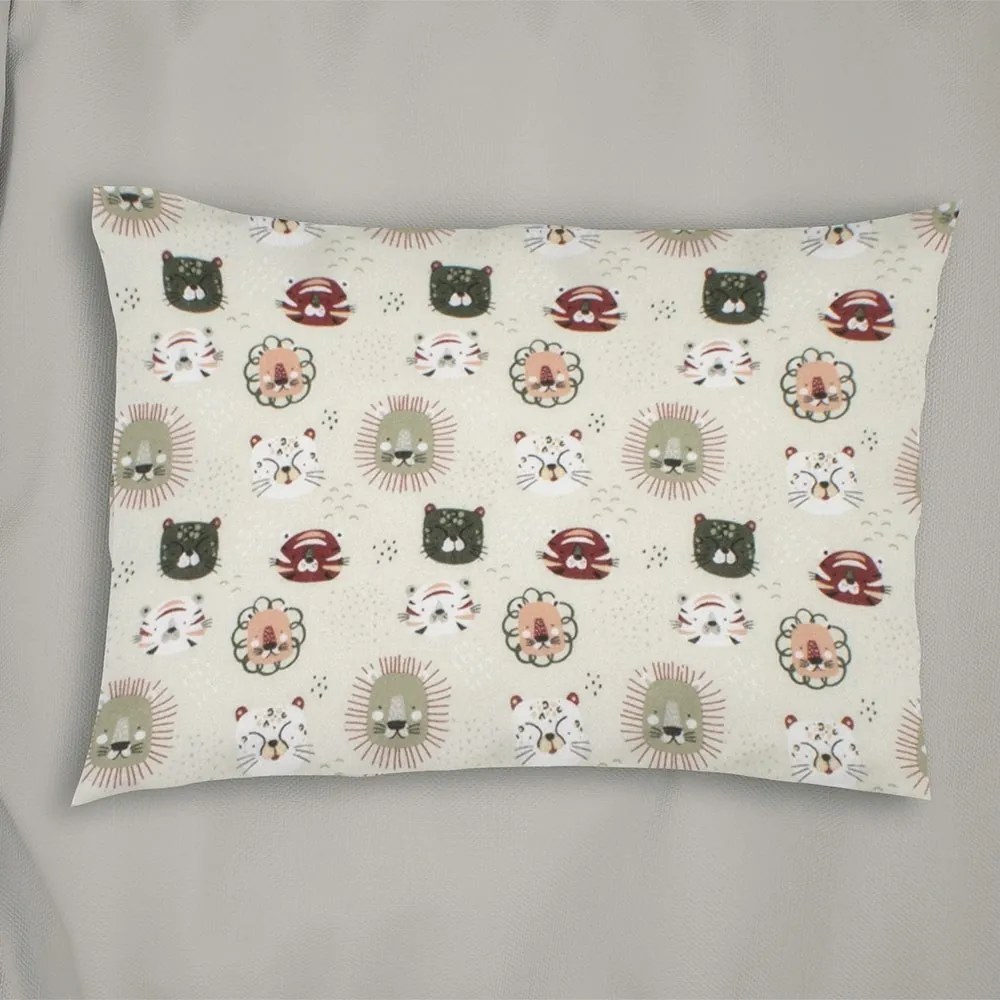 Μαξιλαροθήκη Παιδική Big Cats 27 Light Olive DimCol 35X45 100% Βαμβακερή Φανέλα
