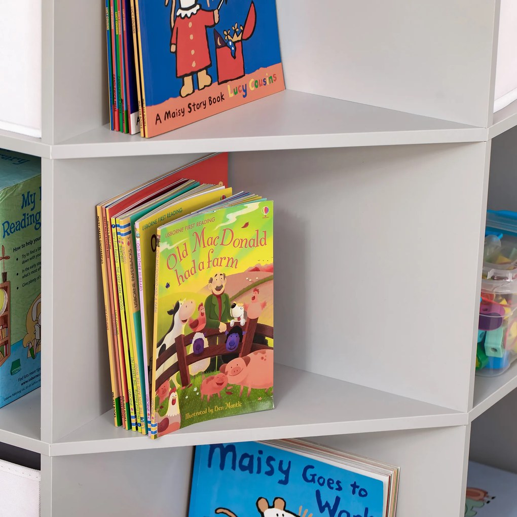 HOMCOM Ράφι αποθήκευσης για παιδιά, 3 συρτάρια από μη υφαντό ύφασμα, MDF, ασφαλές από ανατροπή, Γκρι