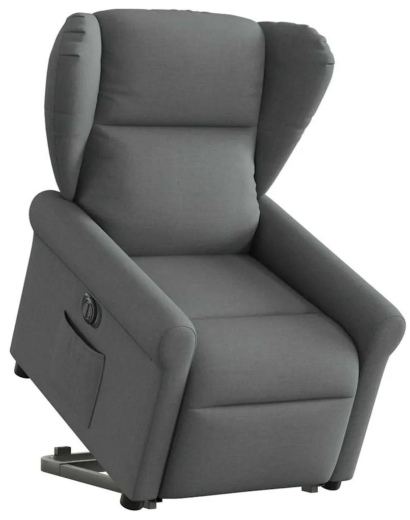 Πολυθρόνα Ηλεκ. Ανακλινόμενη Ανύψωση Σκ. Γκρι Υφασμάτινη