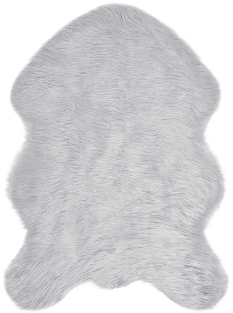 vidaXL Ψεύτικο Δέρμα Προβάτου Χαλί Tafalla Γκρι 60 x 90 cm Πολυεστέρας
