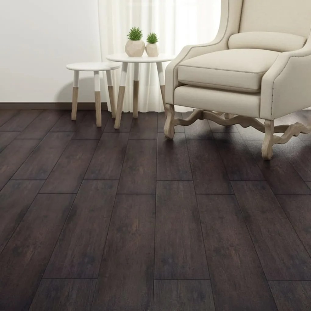 vidaXL Δάπεδο Μη Αυτοκόλλητο Σκούρο Καφέ 4,46 μ² / 3 χιλ. από PVC