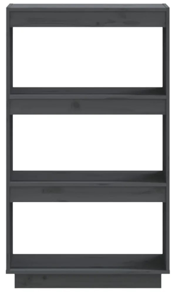 vidaXL Βιβλιοθήκη/Διαχωριστικό Χώρου Γκρι 60x35x103 εκ. Μασίφ Ξύλο Πεύκου