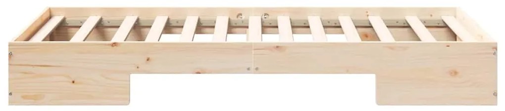 vidaXL Κρεβάτι δαπέδου Καφέ 80 x 200 cm Μασίφ ξύλο πεύκου
