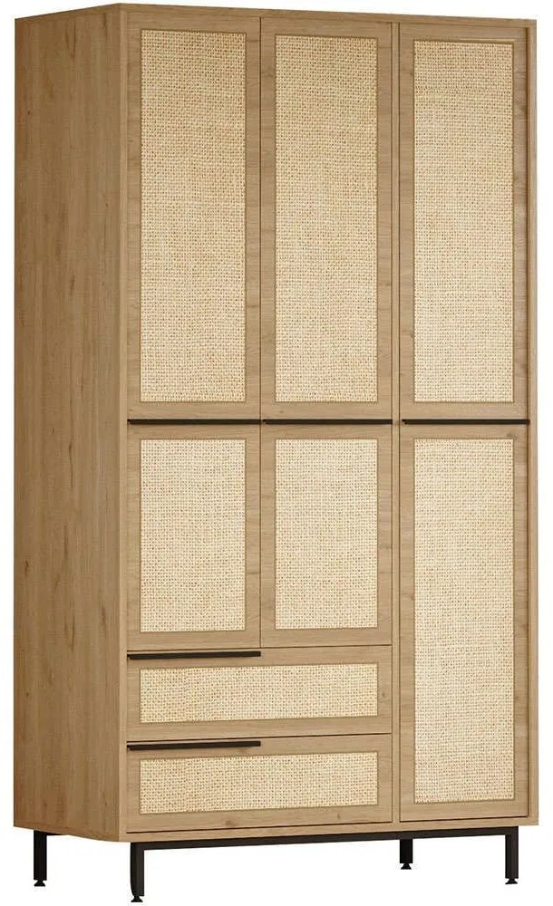 Ντουλάπα Τρίφυλλη On 956LCS3494 112,2x55x195,6cm Oak Three Door