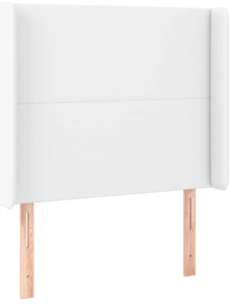 vidaXL Κρεβάτι Boxspring με Στρώμα & LED Λευκό 90x190 εκ. Συνθ. Δέρμα