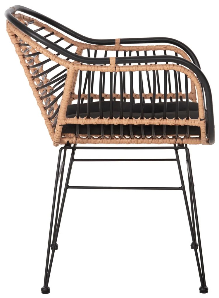 Καρέκλα - Πολυθρόνα ALLEGRA C5663.11 Μεταλλικός Σκελετός με P.E. Rattan Μπέζ - Μαύρο 58x59x81Υεκ 58x59x81 εκ.