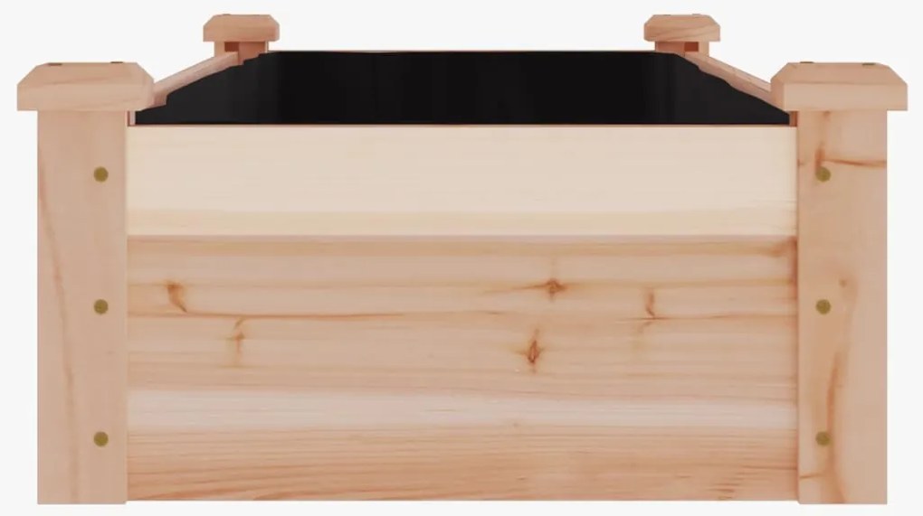 vidaXL Ζαρντινιέρα Υπερυψ. με Επένδυση 120x45x25 εκ. Μασίφ Ξύλο Ελάτης