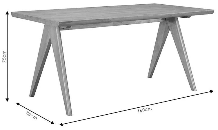 Τραπέζι Winslow ξύλο rubberwood ανοικτό καρυδί 160x85x75εκ