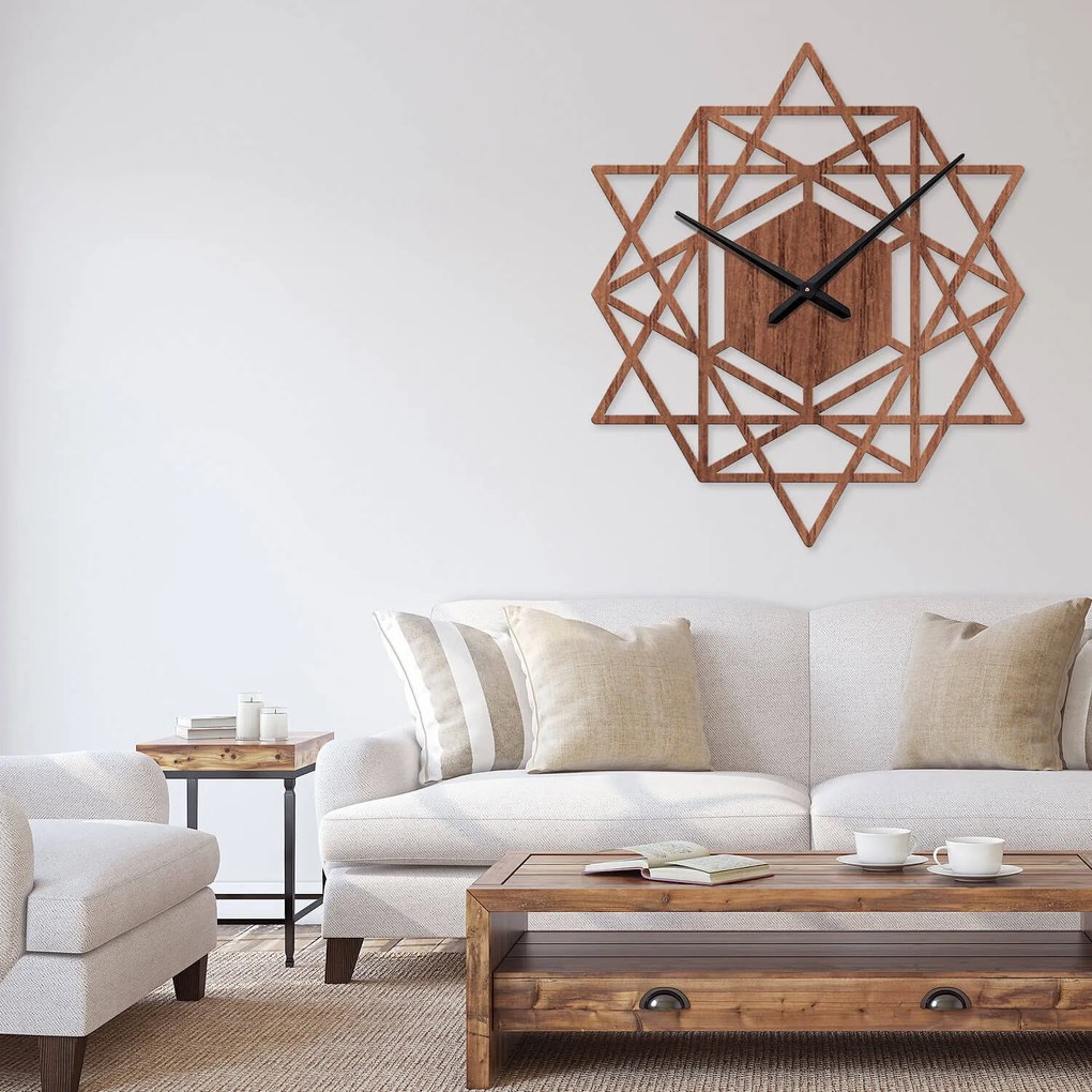 Ρολόι τοίχου  εσωτερικού χώρου ξύλινο clock1 - Clock1-Τικ, 0,80cmx0,80cm