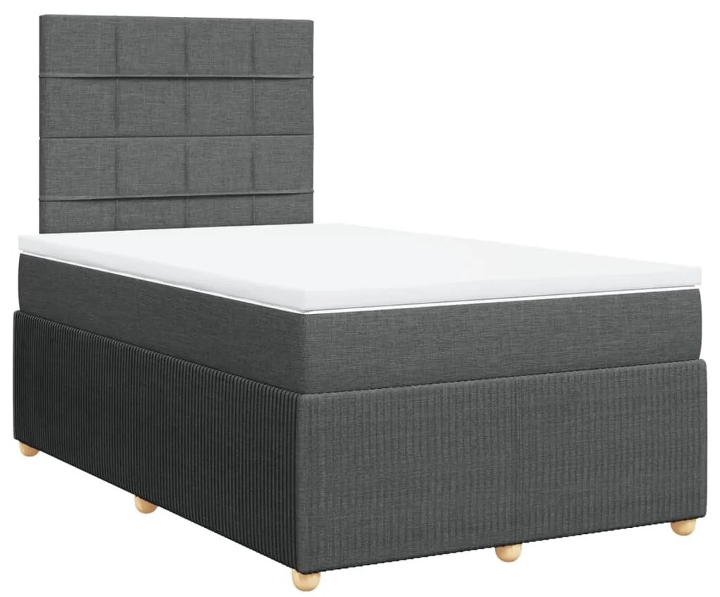 ΚΡΕΒΑΤΙ BOXSPRING ΜΕ ΣΤΡΩΜΑ ΣΚΟΥΡΟ ΓΚΡΙ 120X200 ΕΚ. ΥΦΑΣΜΑΤΙΝΟ 3292024