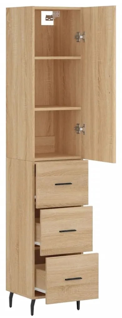 vidaXL Μπουφές Sonoma δρυς 34,5 x 34 x 180 εκ. από Επεξεργασμένο Ξύλο