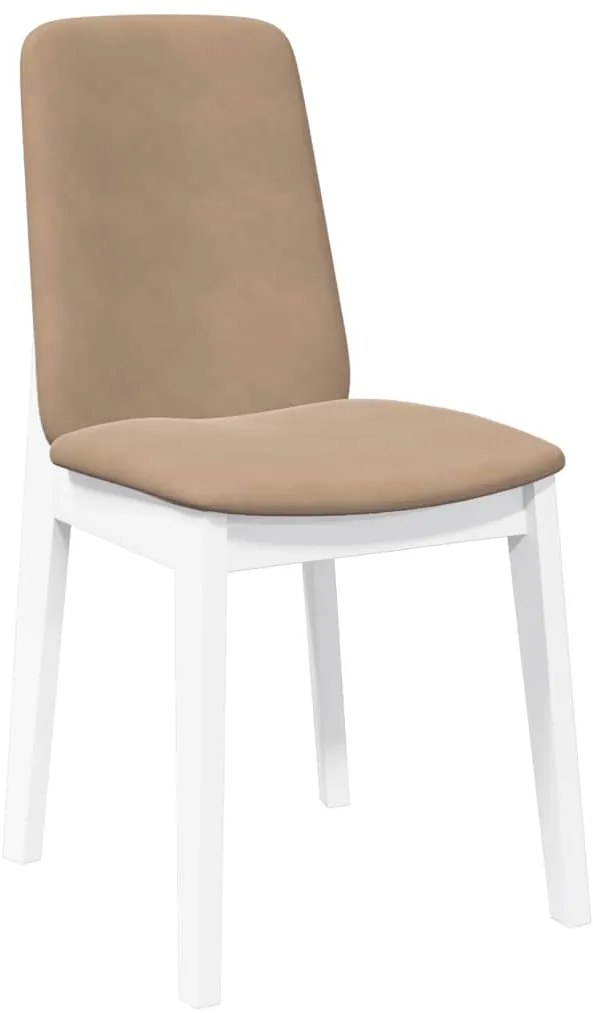 vidaXL Καρέκλες τραπεζαρίας με μαξιλάρια 2 τεμάχια Λευκό μασίφ ξύλο