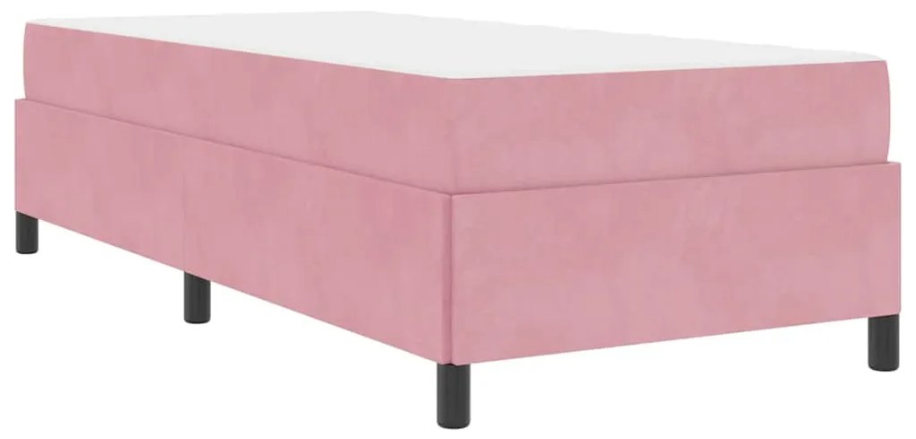 vidaXL Σκελετός Κρεβατιού με στρώμα Ροζ 90 x 190 cm ύφασμα