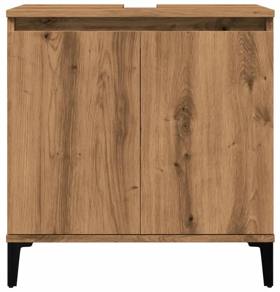 Ντουλάπι Νιπτήρα τεχνίτης Δρυς 58x33x60 εκ. Επεξεργασμένο Ξύλο - Καφέ