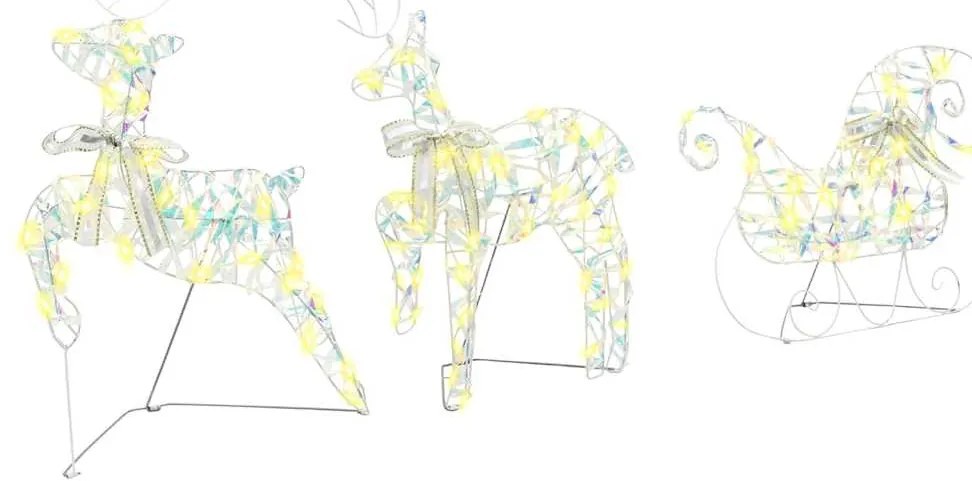 vidaXL LED Ρούντερ με 60 LED 3 pcs Θερμό λευκό PET