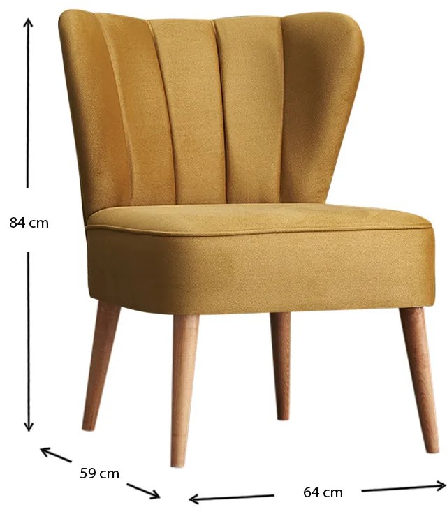 Καρέκλα Layla Megapap υφασμάτινη χρώμα χρυσό 67x50x80εκ. - PRGP043-0005,4 - PRGP043-0005,4