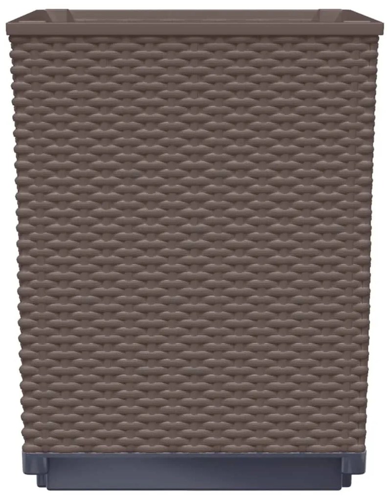 vidaXL Ζαρντινιέρες 2 τεμ. Καφέ 30 x 30 x 37 εκ. από Πολυπροπυλένιο