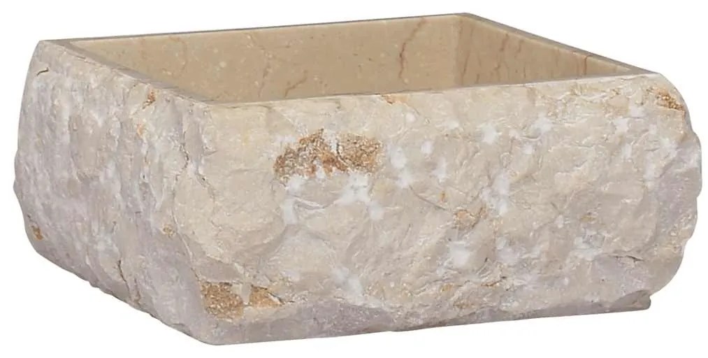 vidaXL Νιπτήρας Κρεμ 30 x 30 x 13 εκ. Μαρμάρινος