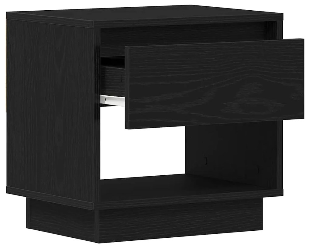 vidaXL Κομοδίνο Μαύρη Οξυά 45 x 34 x 44 εκ Επεξεργασμένο ξύλο