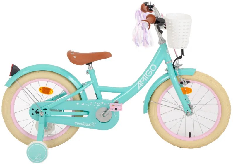 Perfect 16 Inch 23,5 cm Girls Coaster Brake TurquoiseAMIGO