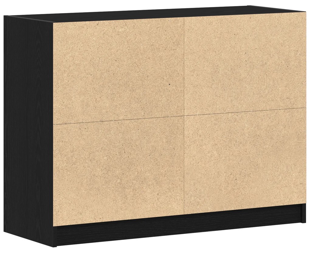 vidaXL Μπουφέ Μαύρο Δρυς 102x37x75,5 εκ Κατασκευασμένο Ξύλο