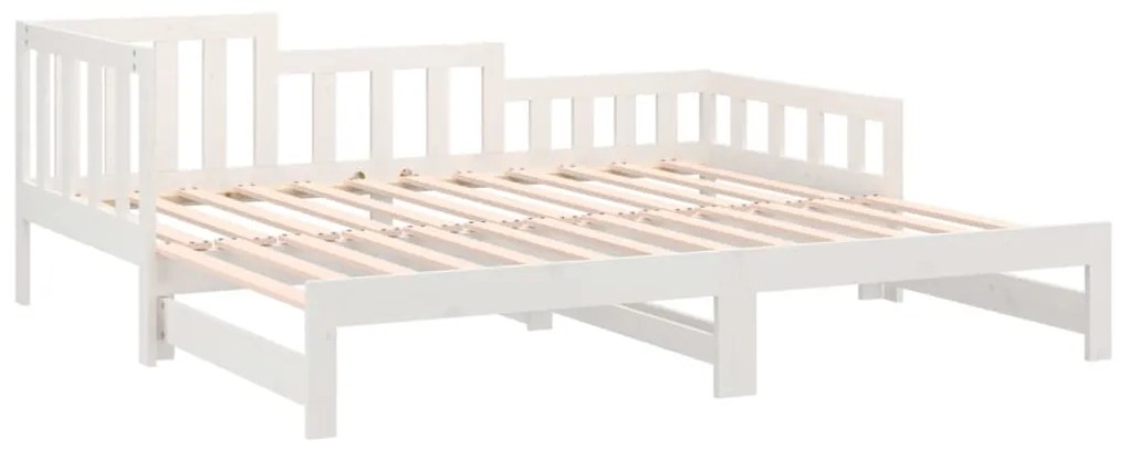 vidaXL Καναπές Κρεβάτι Συρόμενος Λευκός 2x(90x200) εκ. Μασίφ Πεύκο