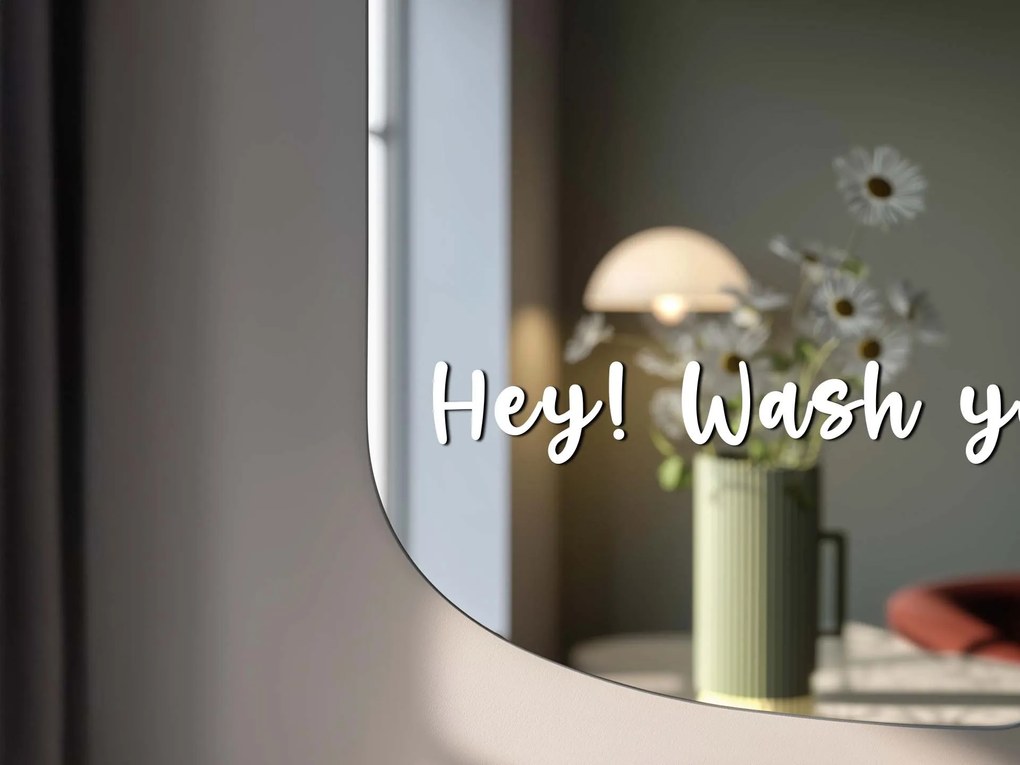 Αυτοκόλλητο για καθρέφτη S32 – Hey! Wash your hands.