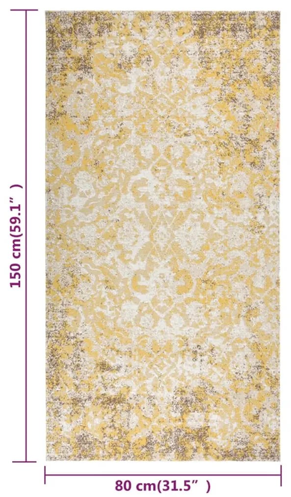 vidaXL Χαλί Εξωτερικού Χώρου με Επίπεδη Ύφανση Κίτρινο 80 x 150 εκ.