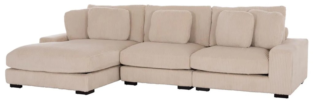 Γωνιακός Καναπές CRANFIELD Αριστερή γωνία σε Μπέζ Ριγέ ύφασμα 313x169x80Υεκ. 313x169x80 εκ.