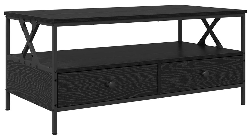 vidaXL Τραπεζάκι σαλονιού with Drawer Μαύρη δρυς 100 x 51 x 45 cm