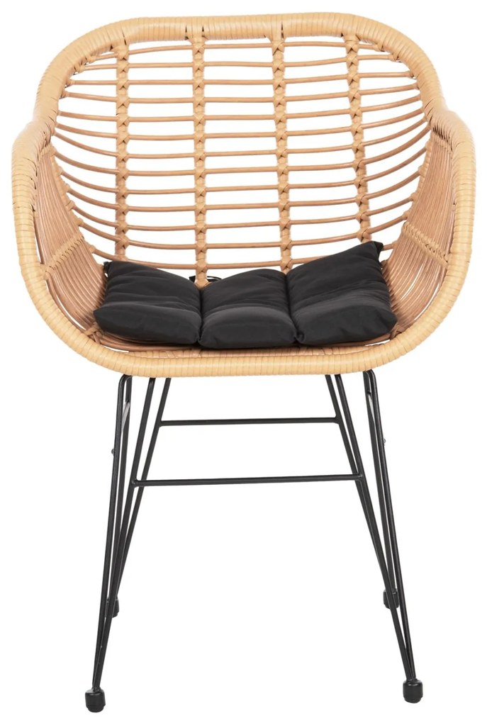 ΠΟΛΥΘΡΟΝΑ ΜΕ ΜΑΞΙΛΑΡΙ ΜΕΤΑΛΛΙΚΗ ALLEGRA  ΜΕ WICKER ΜΠΕΖ 58x59x82Υ 58x59x82 εκ.