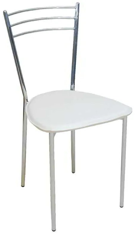 Καρέκλα Valetta Χρώμιο/PVC Εκρού Συσκ.6τμχ 40x47x81cm