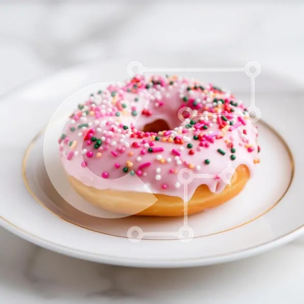 Σετ των 2 Intra Συλλεκτικό Ξύλινο Παζλ Plywood  4mm - Ροζ παγωμένο ντόνατ με ψεκασμούς Σε Ξύλινο Κουτί - Διαστάσεις: 10x10 cm – 25 κομμάτια