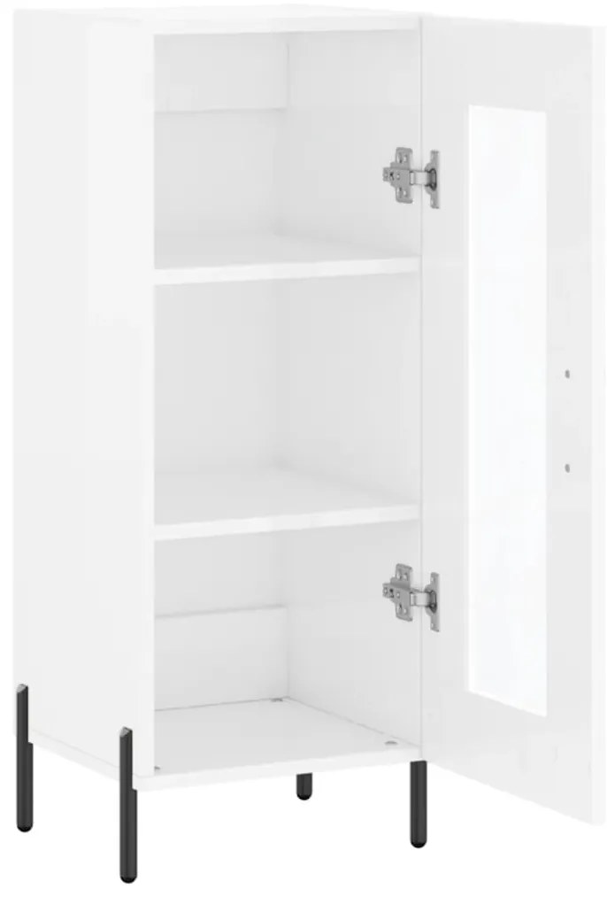 vidaXL Ντουλάπι Γυαλιστερό Λευκό 34,5x34x90 εκ. Επεξεργασμένο Ξύλο