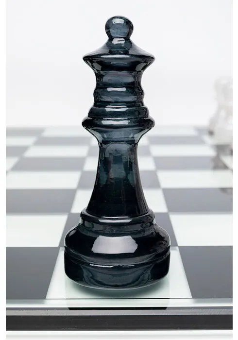 Διακοσμητικό Επιτραπέζιο Chess Λευκό/Μαύρο 60x60x13 εκ. - Ασημί