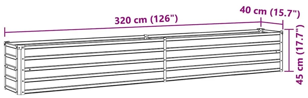 ΖΑΡΝΤΙΝΙΕΡΑ ΥΠΕΡΥΨΩΜΕΝΗ ΠΡΑΣΙΝΗ 320X40X45 ΕΚ. ΓΑΛΒΑΝ. ΧΑΛΥΒΑΣ 47053