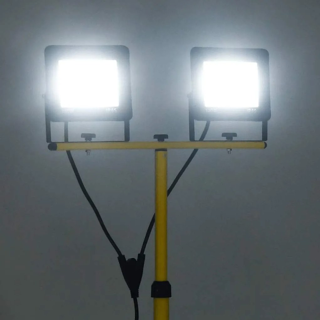 vidaXL Προβολέας LED με Τρίποδο Ψυχρό Λευκό 2 x 100 W